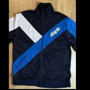 Staple Pigeon Athletic Track Zip Performance Jacket Men 2XL Blue White Polyester